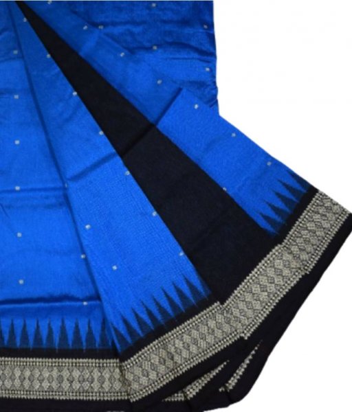 Blue Bomkai Silk Saree